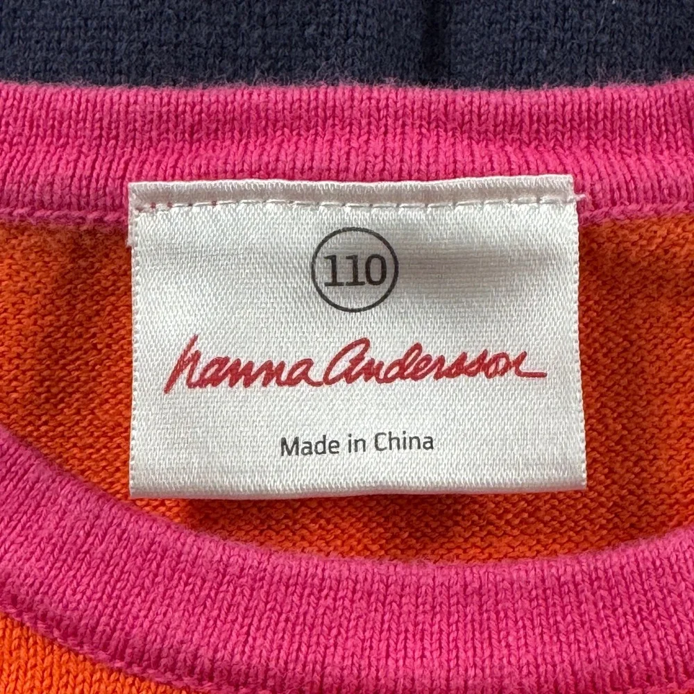 Hanna Andersson Size 110 US 5 Multicolor Bird Graphic Colorblock Sweater Dress